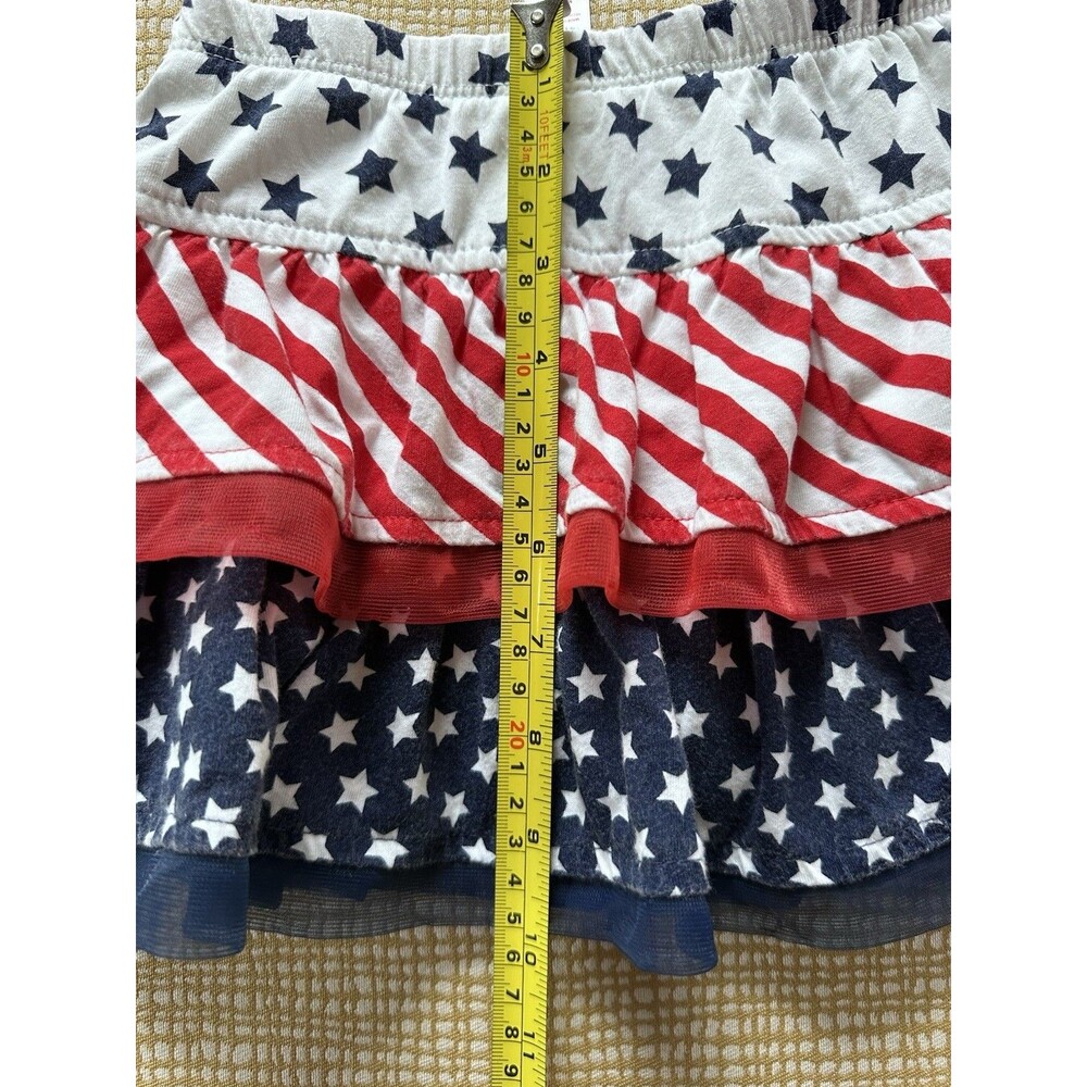 Girls Tutu Skort 4T Stars Stripes Red White Blue Patriotic Ruffle Elastic Waist - Picture 4 of 7